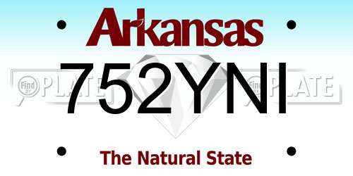 752YNI Arkansas License Plate