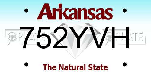 752YVH Arkansas License Plate