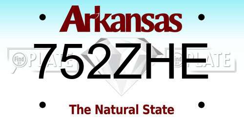 752ZHE Arkansas License Plate