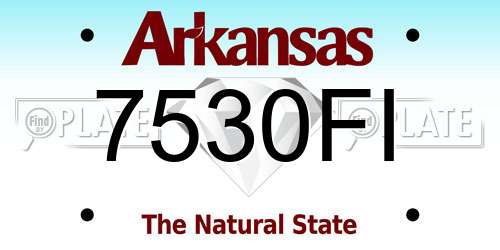 7530FI Arkansas License Plate