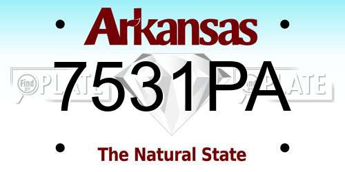 7531PA Arkansas License Plate