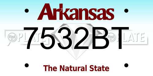 7532BT Arkansas License Plate