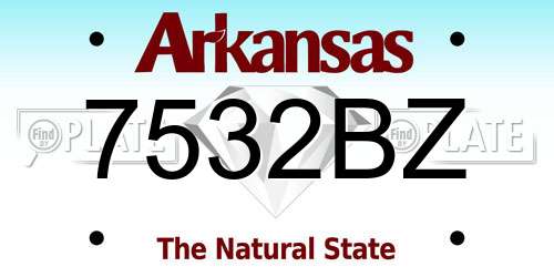 7532BZ Arkansas License Plate