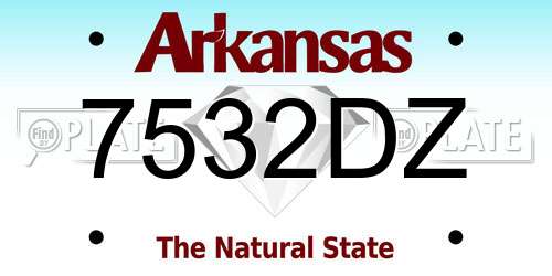 7532DZ Arkansas License Plate