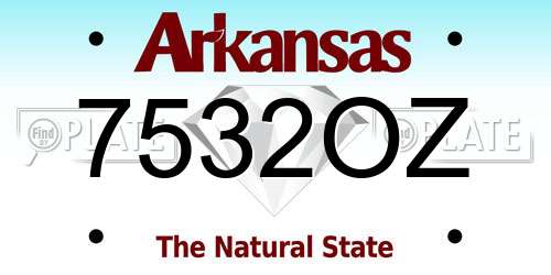 7532OZ Arkansas License Plate