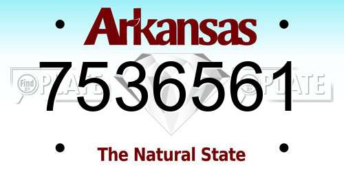 7536561 Arkansas License Plate