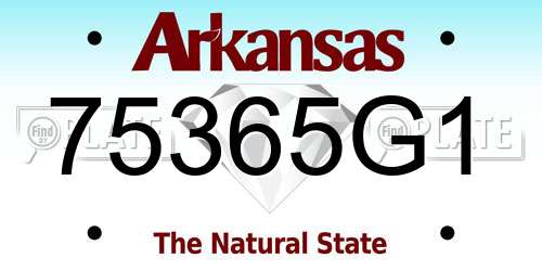 75365G1 Arkansas License Plate