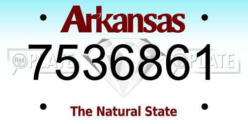 7536861 Arkansas License Plate
