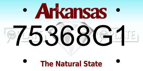 75368G1 Arkansas License Plate