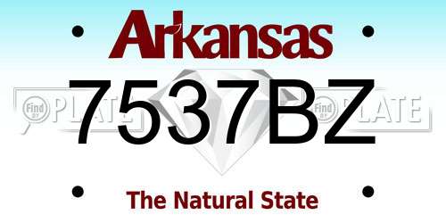 7537BZ Arkansas License Plate