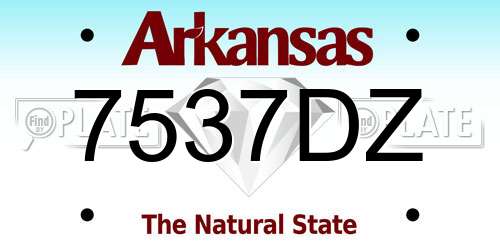 7537DZ Arkansas License Plate