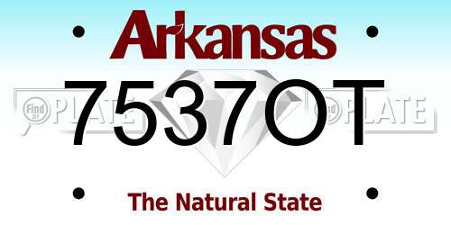 7537OT Arkansas License Plate