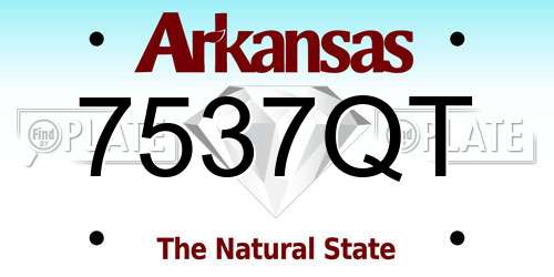 7537QT Arkansas License Plate