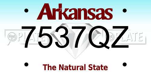 7537QZ Arkansas License Plate