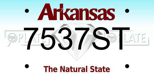 7537ST Arkansas License Plate