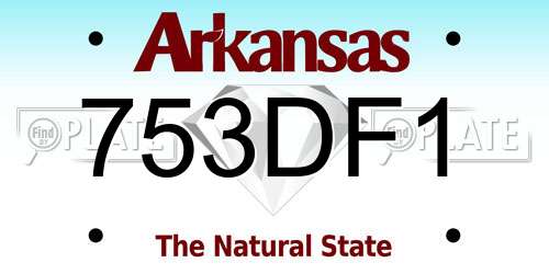 753DF1 Arkansas License Plate
