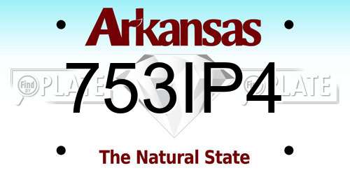 753IP4 Arkansas License Plate