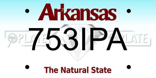 753IPA Arkansas License Plate