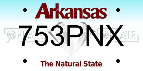 753PNX Arkansas License Plate