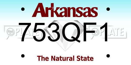 753QF1 Arkansas License Plate
