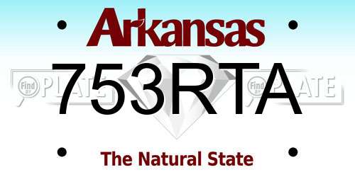 753RTA Arkansas License Plate
