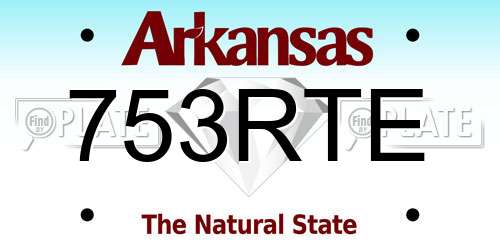 753RTE Arkansas License Plate