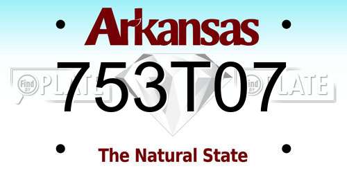 753T07 Arkansas License Plate