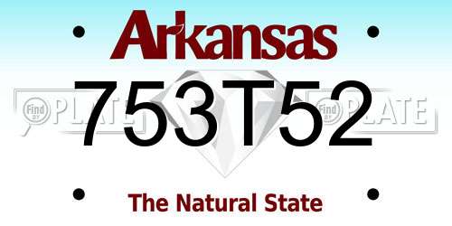753T52 Arkansas License Plate