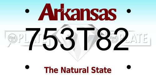 753T82 Arkansas License Plate