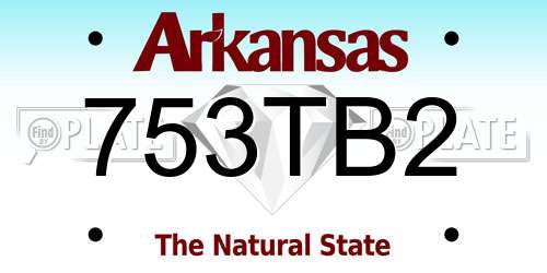 753TB2 Arkansas License Plate