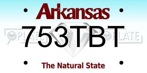753TBT Arkansas License Plate