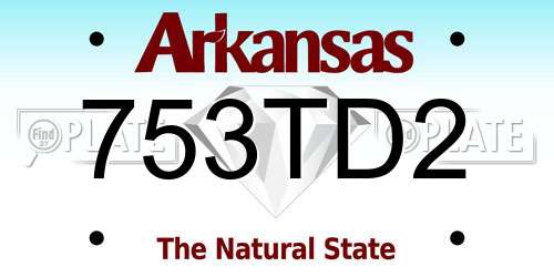753TD2 Arkansas License Plate