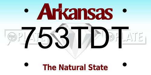 753TDT Arkansas License Plate