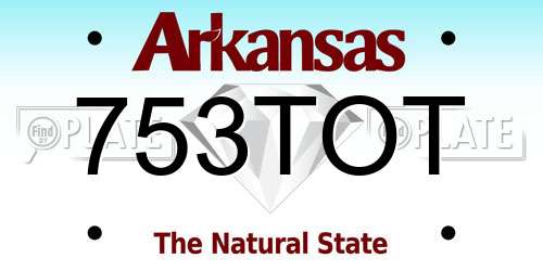 753TOT Arkansas License Plate