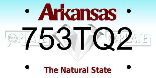 753TQ2 Arkansas License Plate