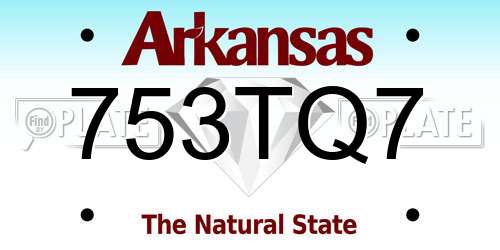 753TQ7 Arkansas License Plate