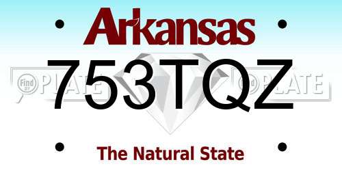 753TQZ Arkansas License Plate