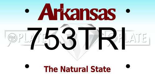 753TRI Arkansas License Plate