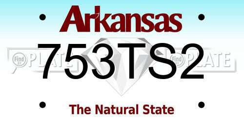 753TS2 Arkansas License Plate