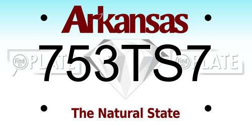 753TS7 Arkansas License Plate