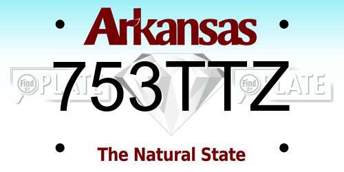753TTZ Arkansas License Plate