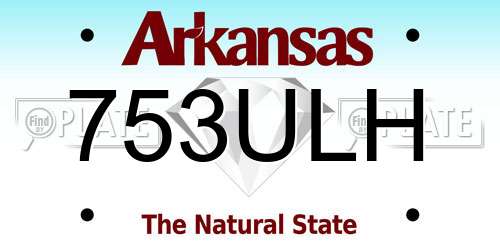 753ULH Arkansas License Plate