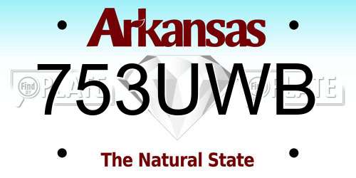 753UWB Arkansas License Plate