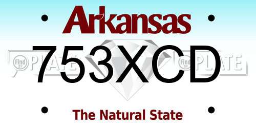 753XCD Arkansas License Plate