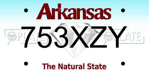 753XZY Arkansas License Plate