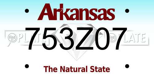 753Z07 Arkansas License Plate
