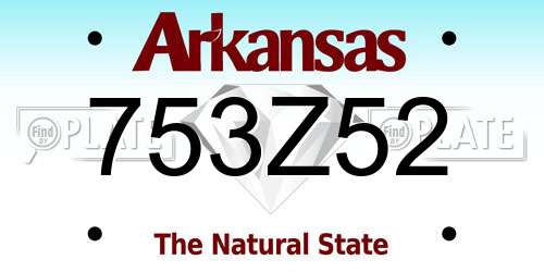 753Z52 Arkansas License Plate