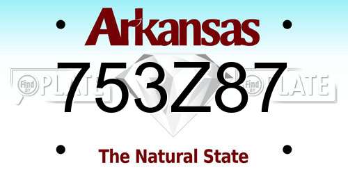 753Z87 Arkansas License Plate