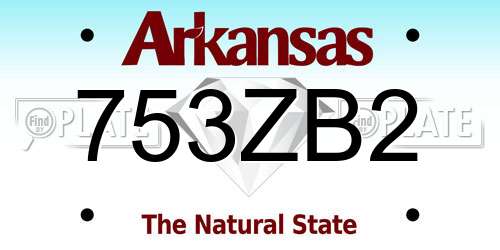 753ZB2 Arkansas License Plate