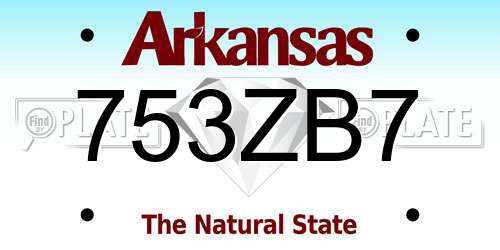 753ZB7 Arkansas License Plate